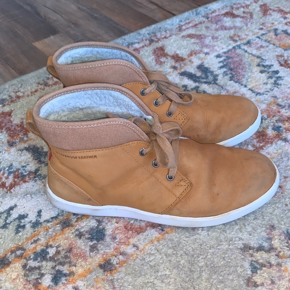 Helly Hansen Brown Leather GERTON Waterproof High Top Boots Shearling Lining 7